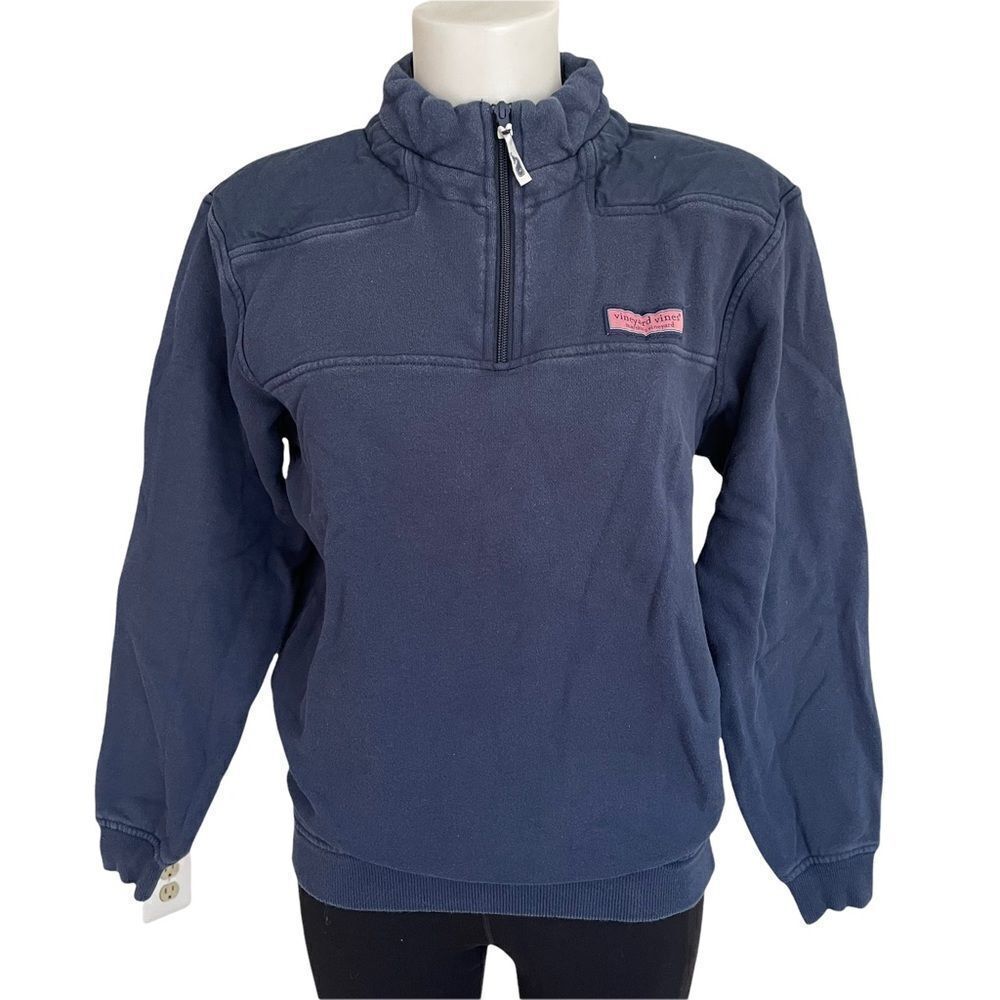 VINEYARD VINES WOMEN’s the original‎ shep shirt mock neck 1/4 zip , Navy sz XS